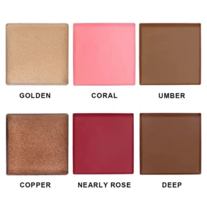 Custom Private Label No Logo 6 Shades Multi-use Blush Highlight Contour Cream Palette, Natural Nude Facial Sculpting Makeup