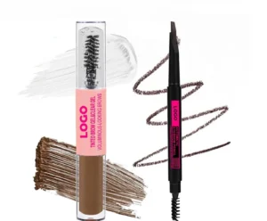 Custom Eyebrow Makeup Kit with Clear Setting Gel & Brow Pomade, Waterproof Smudge Resistant Natural Wild Brow Long Lasting Definer