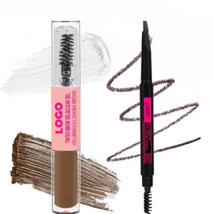 Custom Eyebrow Makeup Kit with Clear Setting Gel & Brow Pomade, Waterproof Smudge Resistant Natural Wild Brow Long Lasting Definer