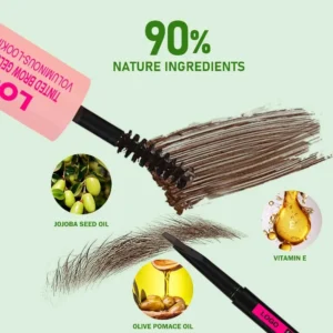 Custom Eyebrow Makeup Kit with Clear Setting Gel & Brow Pomade, Waterproof Smudge Resistant Natural Wild Brow Long Lasting Definer