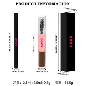 Custom Eyebrow Makeup Kit with Clear Setting Gel & Brow Pomade, Waterproof Smudge Resistant Natural Wild Brow Long Lasting Definer