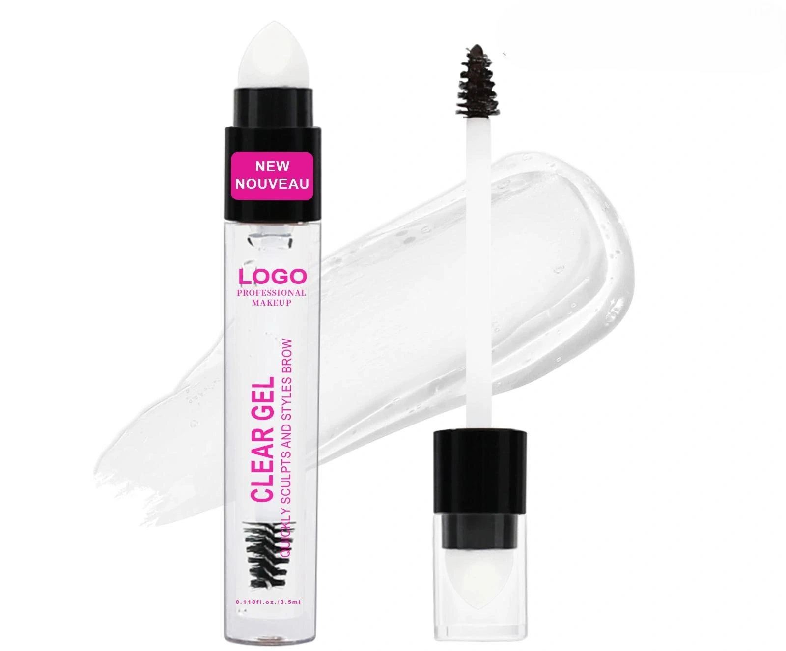 Custom Waterproof Smudge Proof Eyebrow Tint Pomade & Clear Setting Gel, Natural Wild Brow Long Lasting Styling Makeup