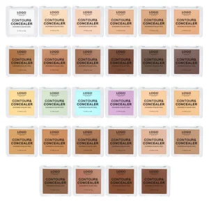 Custom Private Label No Logo Contour Concealer Cream Palette, Non-Caking Dark Circle Covering Facial Sculpting Makeup