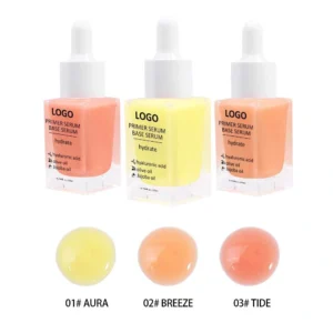 Custom Private Label No Logo Shimmer Hydrating Face Primer, Skin Smoothing Brightening Dewy Pre-makeup Base Serum