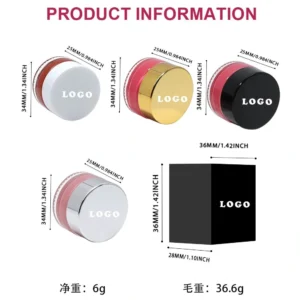 Custom Private Label No Logo Multi-Use Dewy Single Cream Blush, Highly Pigmented Long-Lasting Natural Complexion Enhancing Rouge