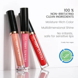 Custom DIY Private Label No Logo Velvet Matte Liquid Lip Gloss, Non Transfer Cup Proof Hydrating Plumping Lip Makeup