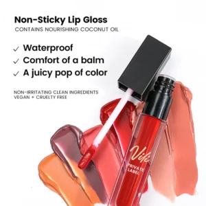 Custom DIY Private Label No Logo Velvet Matte Liquid Lip Gloss, Non Transfer Cup Proof Hydrating Long Wear Lip Makeup