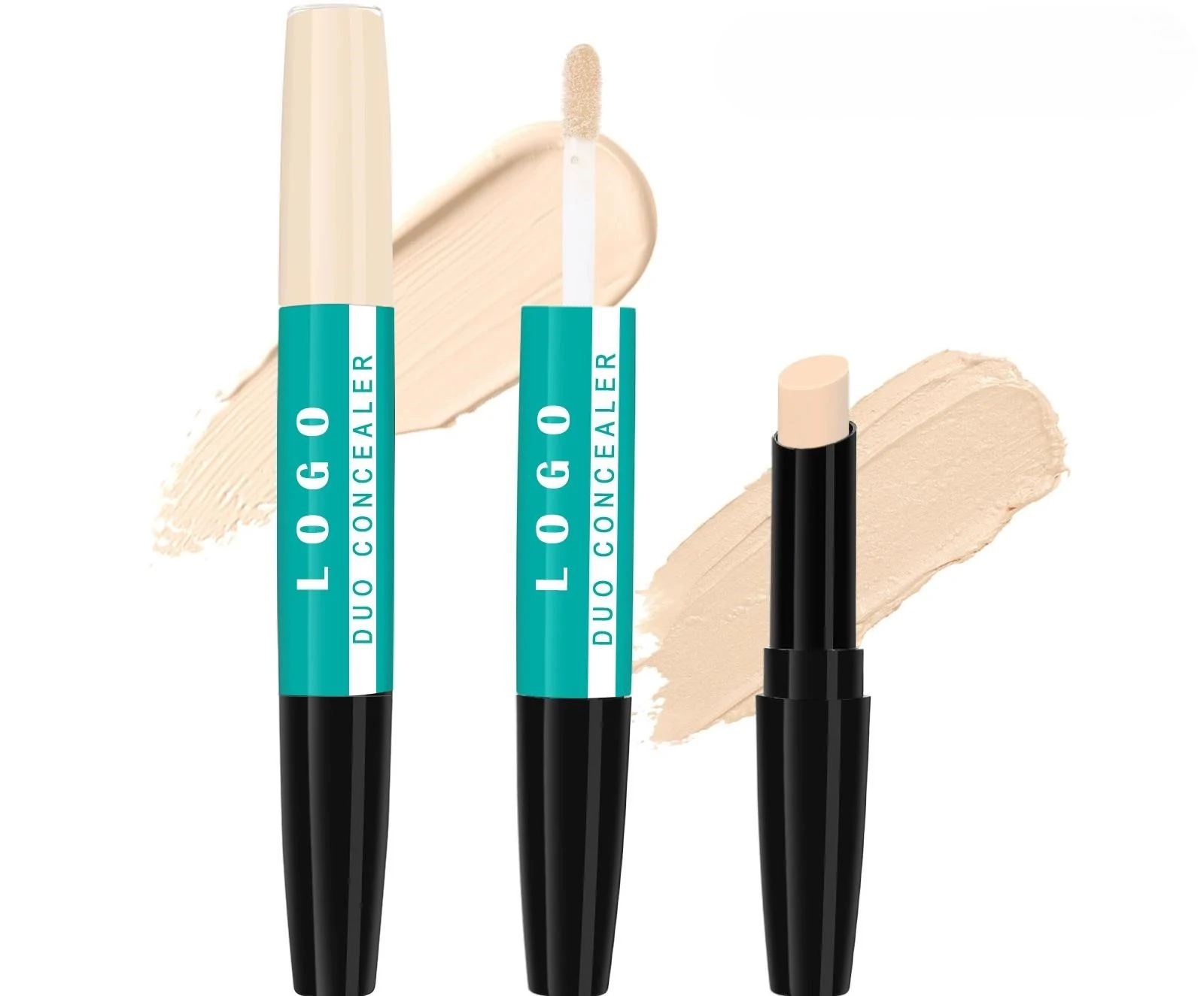 Custom Dual End Waterproof Concealer Stick & Liquid Concealer, Blemish Covering Non-Caking Transfer Resistant Long Wear Facial Makeup