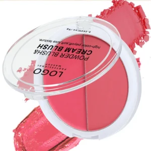 Custom Private Label No Logo 2 In 1 Cream Blush Palette, Highly Pigmented Long Lasting Natural Complexion Enhancing Facial Rouge