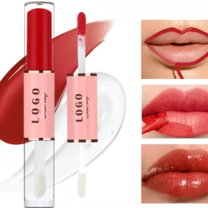 Custom Private Label No Logo Dual-ended Peel Off Matte Lip Gloss & Mirror Lip Oil, Long Wear Non-transfer Tinted Lip Makeup