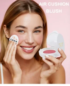 Custom Private Label No Logo Matte Cushion Blush in Expanding Shade, Non-Caking Highly Pigmented Long-Lasting Natural Nude Makeup