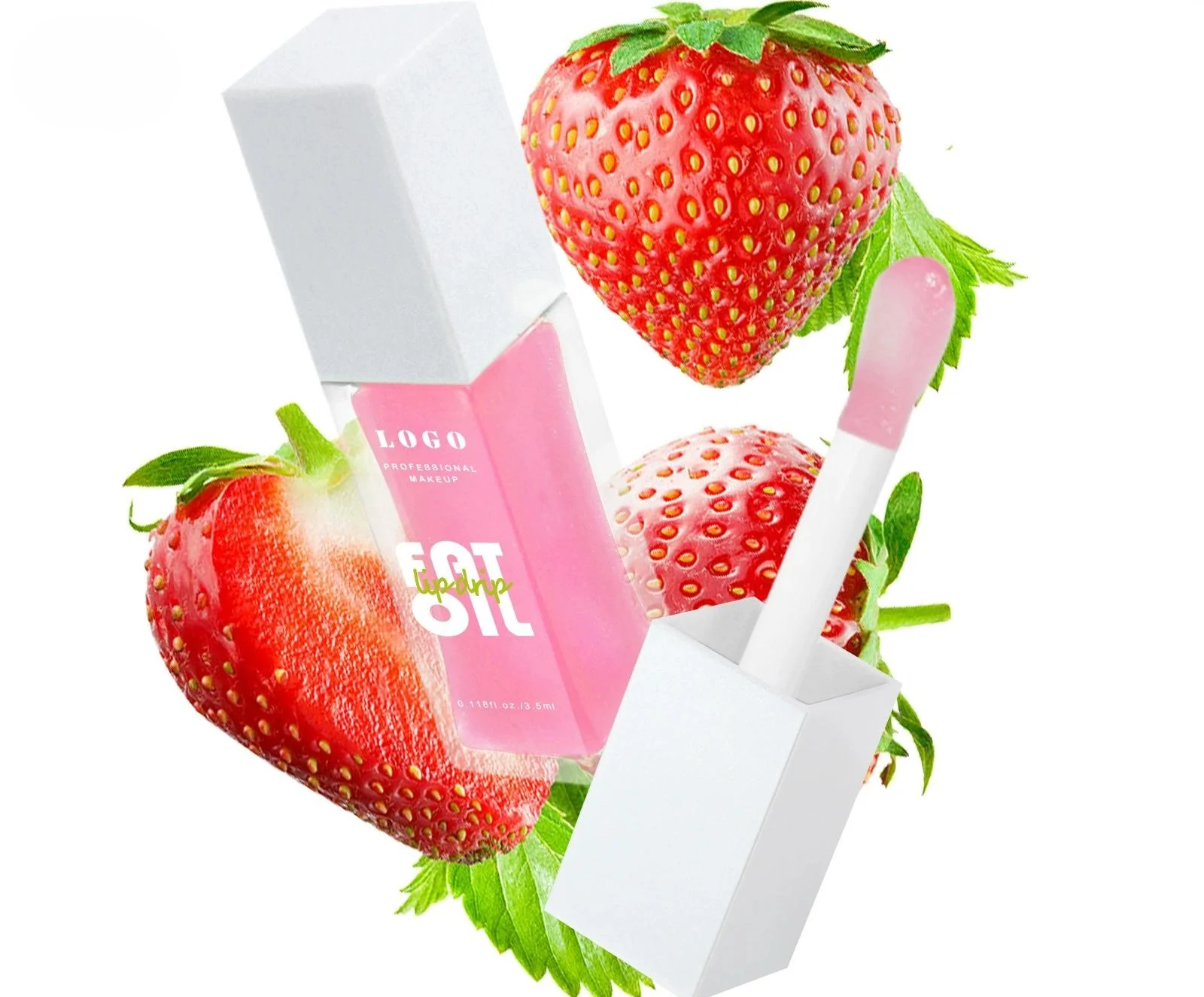 Custom Private Label No Logo Fruit Flavored Tinted & Clear Plumping Lip Oil, Hydrating Nourishing Dewy Dudu Lips Lip Gloss