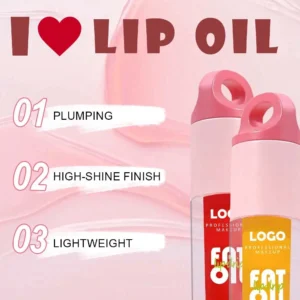 Custom Private Label No Logo Fruit-Flavored Mirror Plumping Lip Oil, Hydrating Brightening Dewy Dudu Lips Nourishing Lip Gloss