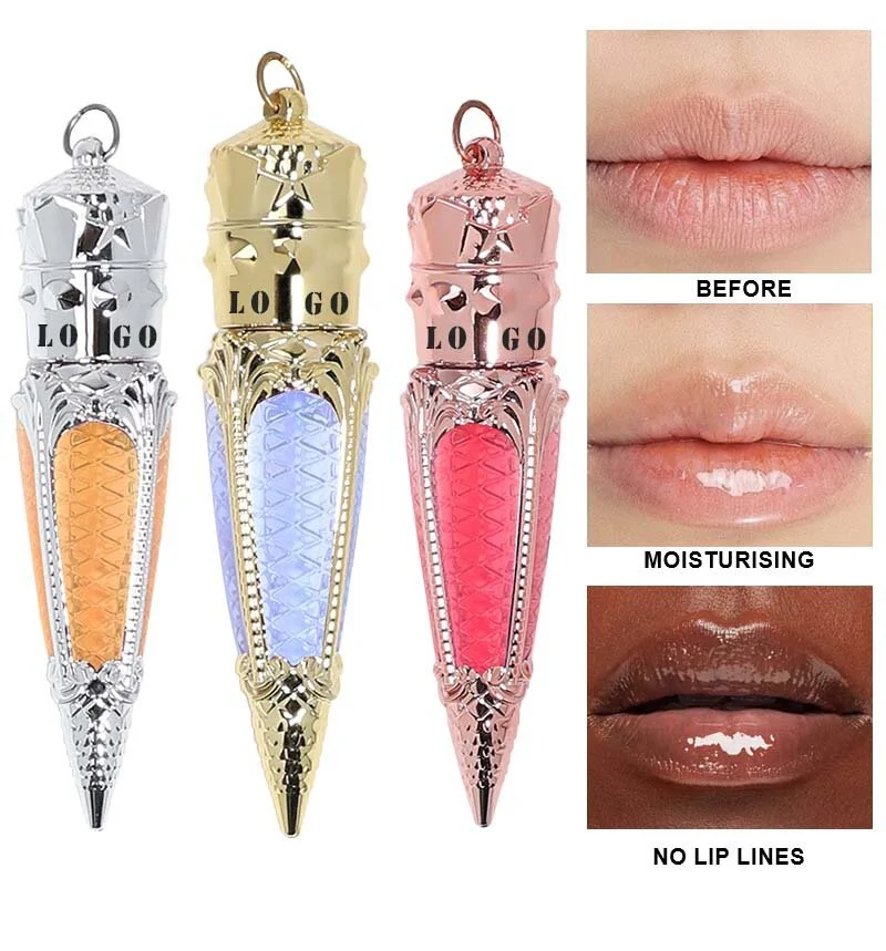 Custom Private Label No Logo Fruit-Flavored Mirror Plumping Lip Oil, Hydrating Brightening Dewy Dudu Lips Nourishing Lip Gloss