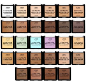 Custom Private Label No Logo Contour Concealer Cream Palette, Non-Caking Full Coverage Dark Circle Blemish Covering Makeup