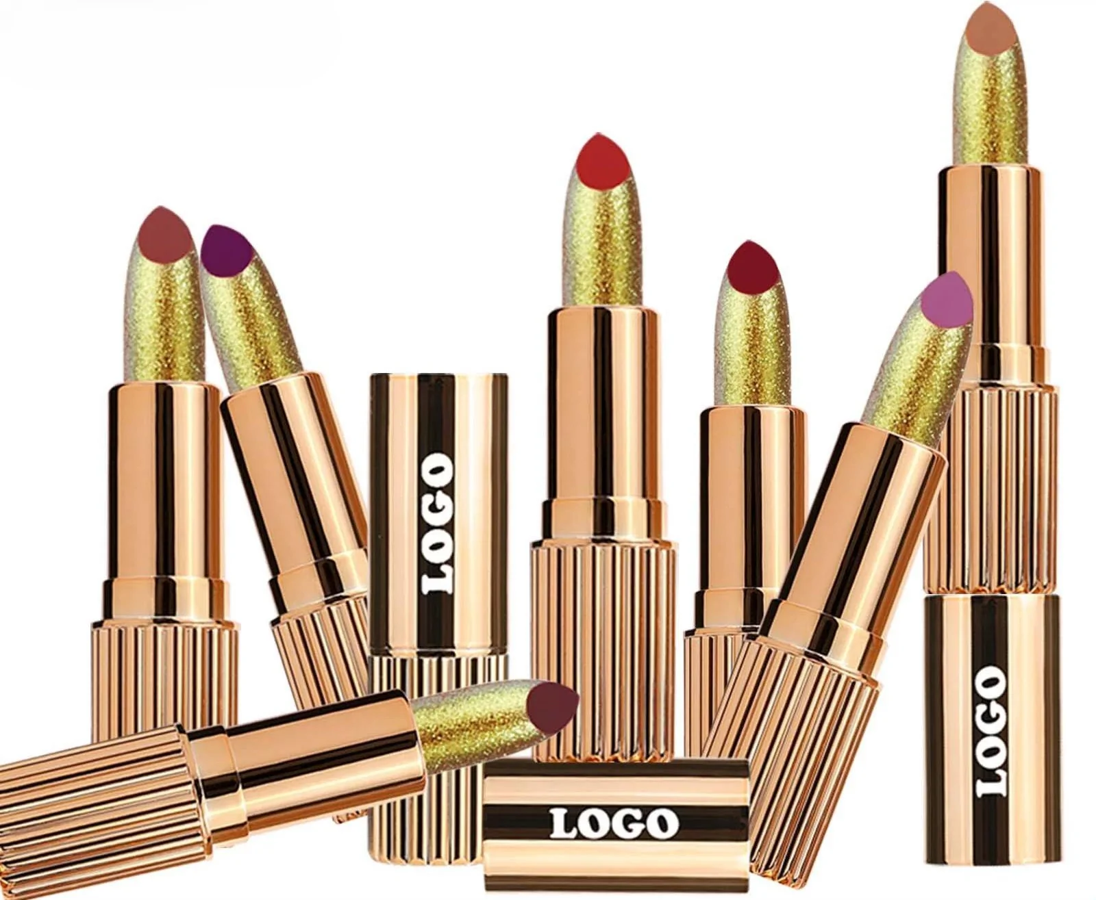 Custom Golden Matte Lipstick, 3D Natural Finish Non-transfer Long Lasting Cup Proof Lip Makeup