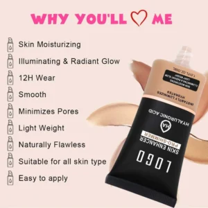 Private Label No Logo Custom Hydrating Shimmer Pore Minimizing Face Primer, Non-Caking Skin Smoothing Radiant Pre-makeup Base Cream