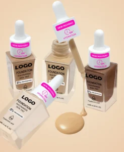 Custom Hydrating Liquid Foundation, Non-transfer Non-Caking Full Coverage Concealing Long Wear Skin-friendly Base Makeup
