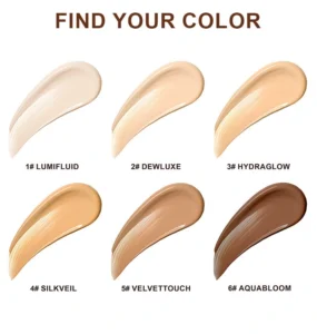 Custom Hydrating Liquid Foundation, Non-transfer Non-Caking Full Coverage Concealing Long Wear Skin-friendly Base Makeup