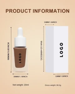 Custom Hydrating Liquid Foundation, Non-transfer Non-Caking Full Coverage Concealing Long Wear Skin-friendly Base Makeup