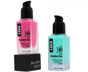 Custom Private Label No Logo Oil Control Matte Liquid Foundation for Oily Skin, Non-Caking Transfer Resistant Full Coverage Base Makeup