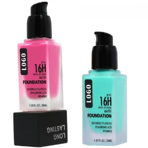 Custom Private Label No Logo Oil Control Matte Liquid Foundation for Oily Skin, Non-Caking Transfer Resistant Full Coverage Base Makeup