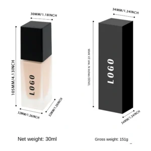 Custom Private Label No Logo Oil Control Matte Liquid Foundation for Oily Skin, Non-Caking Transfer Resistant Full Coverage Base Makeup