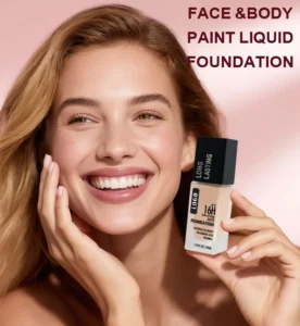 Custom Private Label No Logo Oil Control Matte Liquid Foundation for Oily Skin, Non-Caking Transfer Resistant Full Coverage Base Makeup