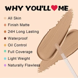 Custom Private Label No Logo Matte Liquid Concealer, Blemish Spot Tattoo Dark Circle Covering Non-Caking Long Wear Facial Makeup