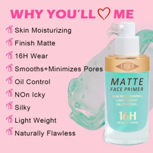 Custom Private Label No Logo Matte Pore-Minimizing Face Primer, Breathable Non-Caking Transfer-Proof Pre-Makeup Base Cream