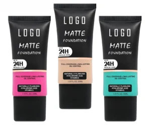 Custom Private Label No Logo Matte Foundation for Oily Skin, Non-Caking Transfer Resistant Full Coverage Concealing Stage Base Makeup