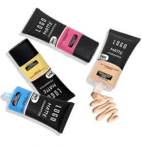 Custom Private Label No Logo Matte Foundation for Oily Skin, Non-Caking Transfer Resistant Full Coverage Concealing Stage Base Makeup