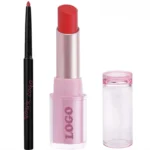 Custom 2 In 1 Mirror Hydrating Lipstick & Lip Liner Long Wear Non-Transfer Lip Makeup Set
