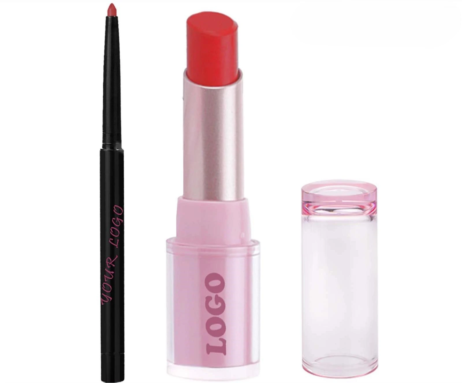 Custom 2 In 1 Mirror Hydrating Lipstick & Lip Liner Long Wear Non-Transfer Lip Makeup Set