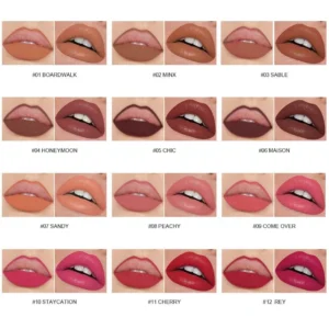 Custom 2 In 1 Waterproof Hydrating Mirror Lipstick & Lip Liner Long Wear Lip Makeup Set