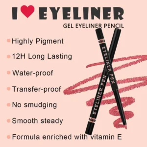 Custom Private Label No Logo Multi-color Waterproof Gel Eyeliner, Smooth Highly Pigmented Smudge Resistant Long Wear Eye Makeup