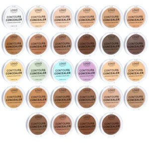 Custom Private Label No Logo Concealer Contour Palette, Dark Circle Covering Non-Caking Full Coverage Facial Correcting Makeup