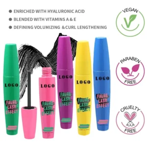 Private Label No Logo Custom Waterproof Smudge-Proof Mascara, Lengthening Curling Volumizing Nourishing Long-Lasting Eyelash Makeup