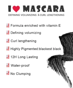 Private Label No Logo Custom Waterproof Smudge-Proof Mascara, Lengthening Curling Volumizing Nourishing Long-Lasting Eyelash Makeup