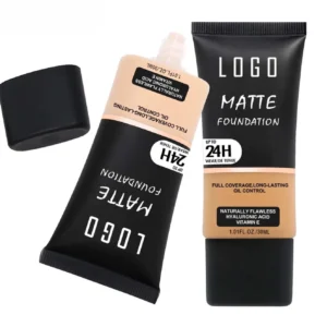 Private Label No Logo Custom Oil Control Matte Liquid Foundation for Oily Skin, Non-Caking Transfer Resistant Full Coverage Concealing Base Makeup