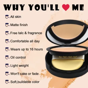 Custom Private Label No Logo Matte Oil Control Pressed Setting Powder, Non-Caking Concealing Long Lasting Touch Up Contour Makeup