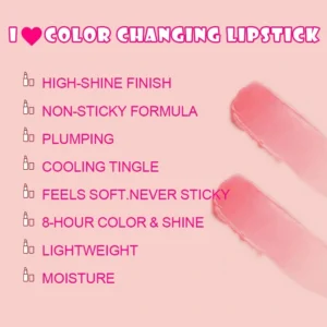 Custom Private Label No Logo Patterned PH Temperature Changing Lipstick, Hydrating Nourishing Long Wear Tinted Lip Balm