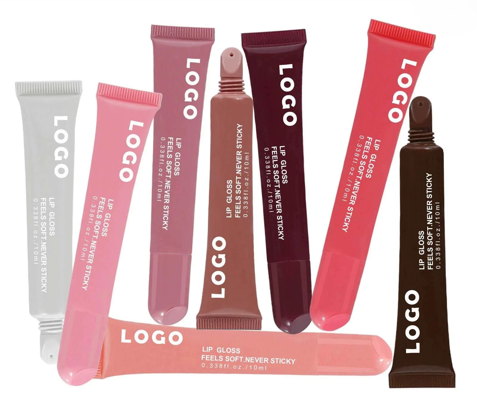 Custom Private Label No Logo Peptide Mirror Plumping Lip Gloss, Hydrating Moisturizing Dudu Lips Tinted Lip Oil