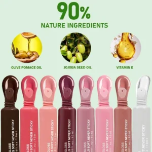 Custom Private Label No Logo Peptide Mirror Plumping Lip Gloss, Hydrating Moisturizing Dudu Lips Tinted Lip Oil