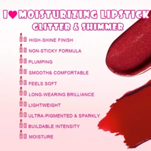 Custom Personalized Private Label No Logo Shimmer Glossy Hydrating Lipstick