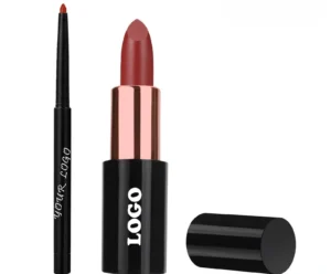 Custom Private Label No Logo 2 In 1 Waterproof Hydrating Lipstick & Lip Liner Lip Makeup Kit