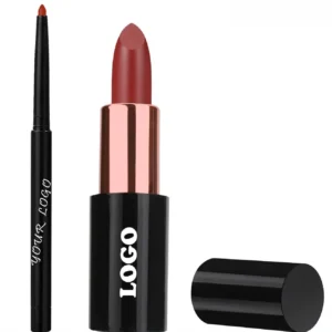 Custom Private Label No Logo 2 In 1 Waterproof Hydrating Lipstick & Lip Liner Lip Makeup Kit