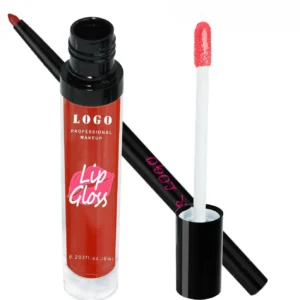 Custom Private Label No Logo 2 In 1 Mirror Hydrating Lip Gloss & Lip Liner Long Wear Non-Transfer Lip Makeup Set