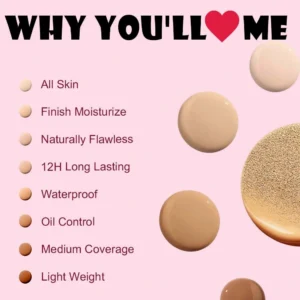 Custom Private Label No Logo Hydrating BB Cushion Foundation, Non-Caking Full Coverage Long Lasting Concealing Base Makeup