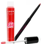Custom Private Label No Logo Mirror Hydrating Lip Gloss & Matte Lip Liner Long Wear Non-Transfer Lip Makeup Set